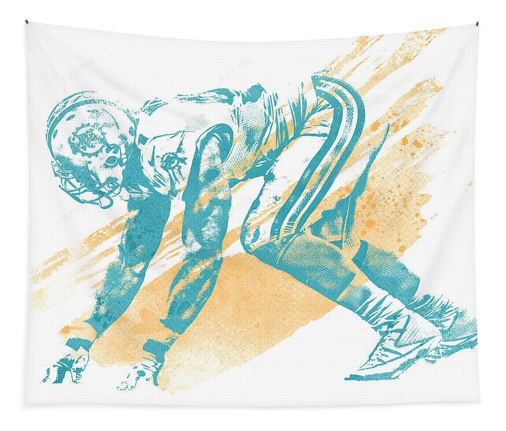 Cameron Wake Miami Dolphins Water Color Art 3 Tapestry Gifts For Fans