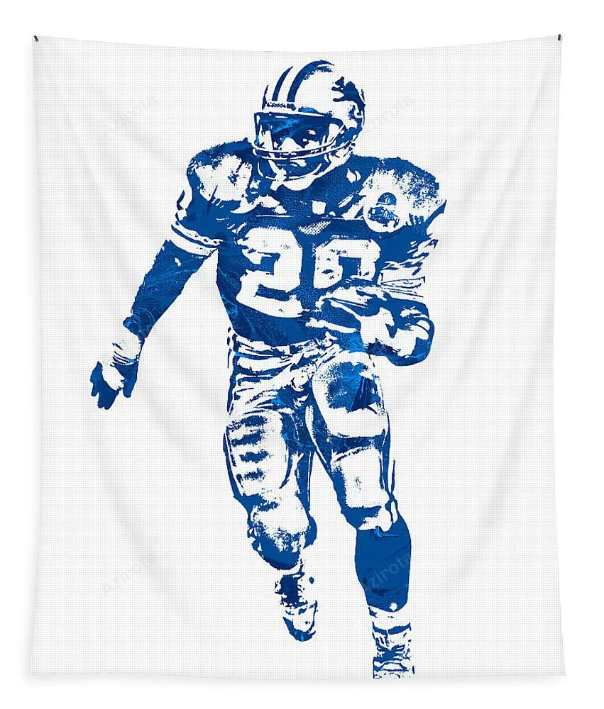 Barry Sanders Detroit Lions Pixel Art 30 Tapestry Gifts For Fans