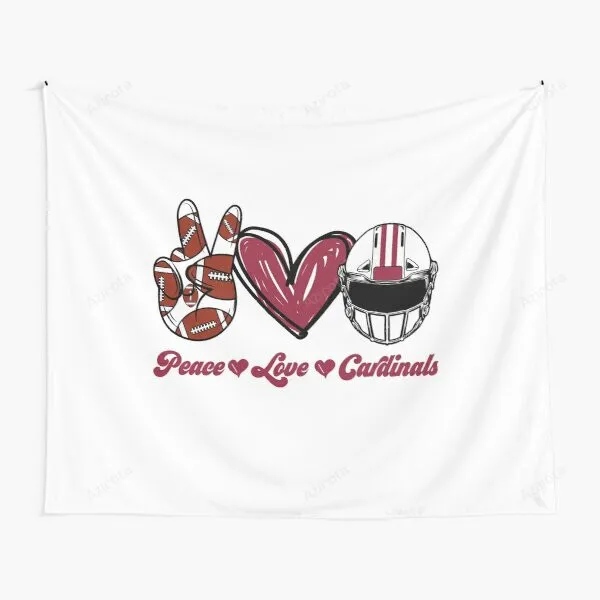 Peace Love Cardinals Arizona Cardinals White Tapestry Gifts For Fans