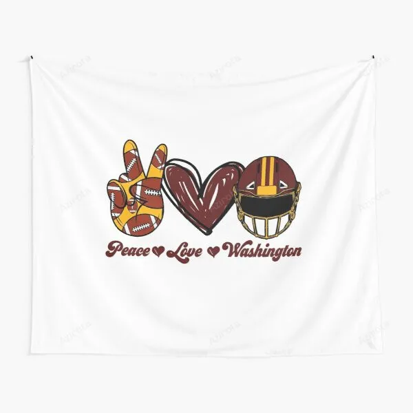 Peace Love Washington Washington Commanders Tapestry Gifts For Fans