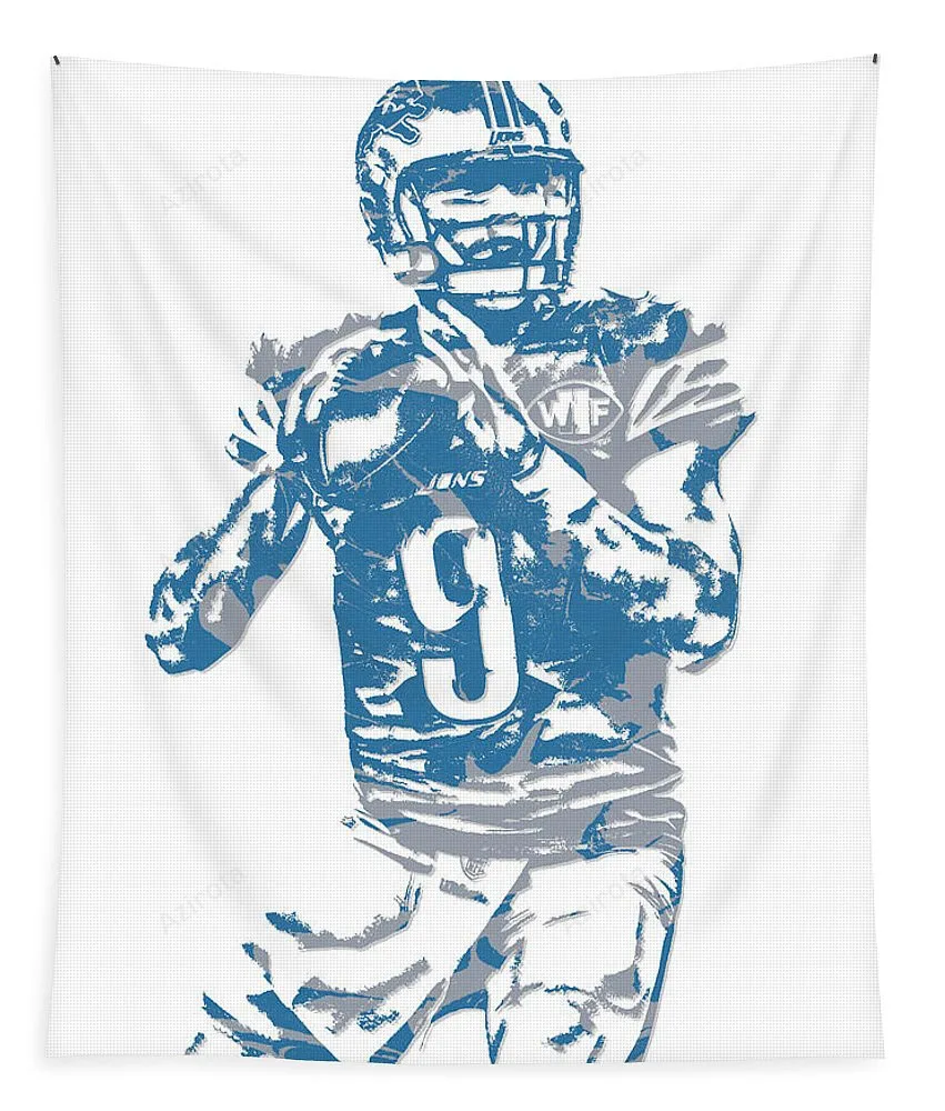 Matthew Stafford Detroit Lions Pixel Art 5 Tapestry Gifts For Fans