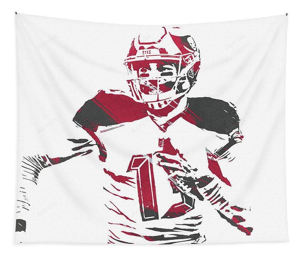 Mike Evans Tampa Bay Buccaneers Watercolor Strokes Pixel Art 2 Tapestry Gift For Fan