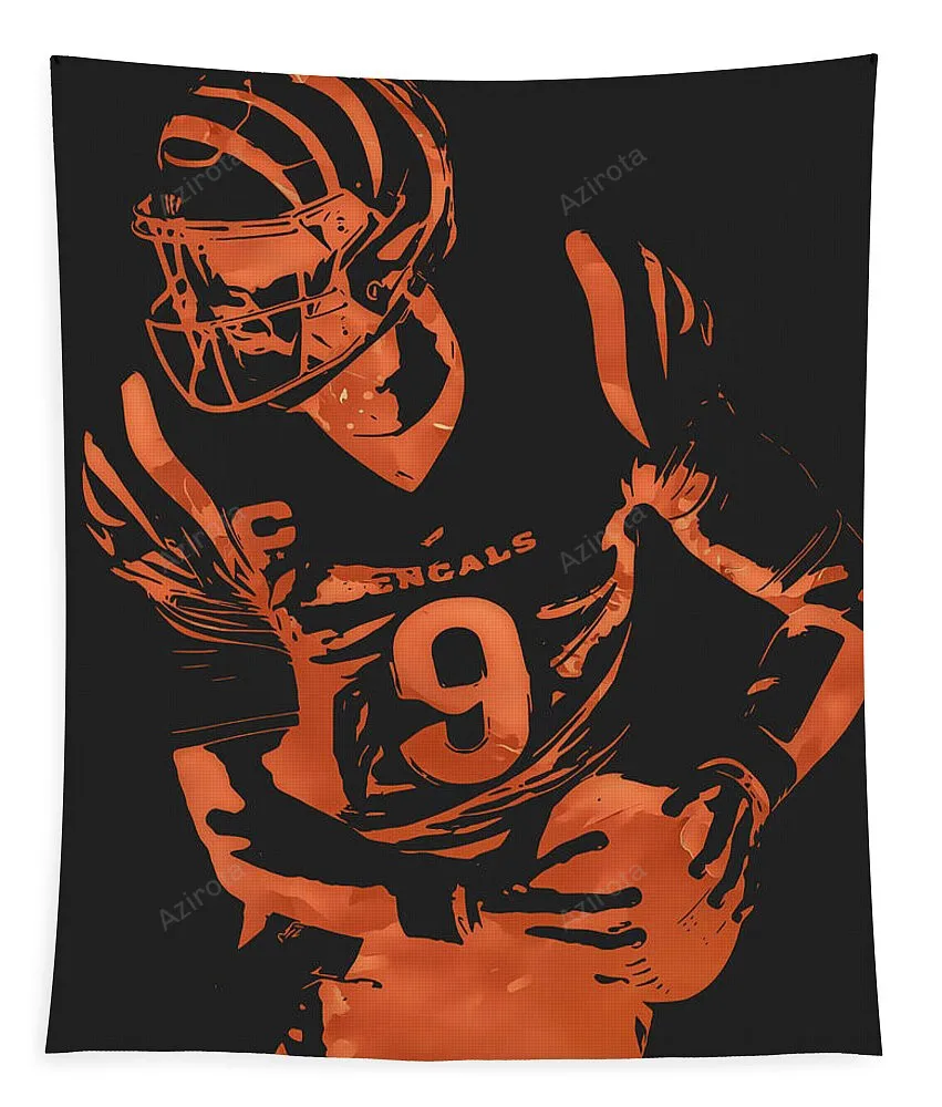 Joe Burrows Cincinnati Bengals Pixel Art 3 Tapestry Gift For Fan