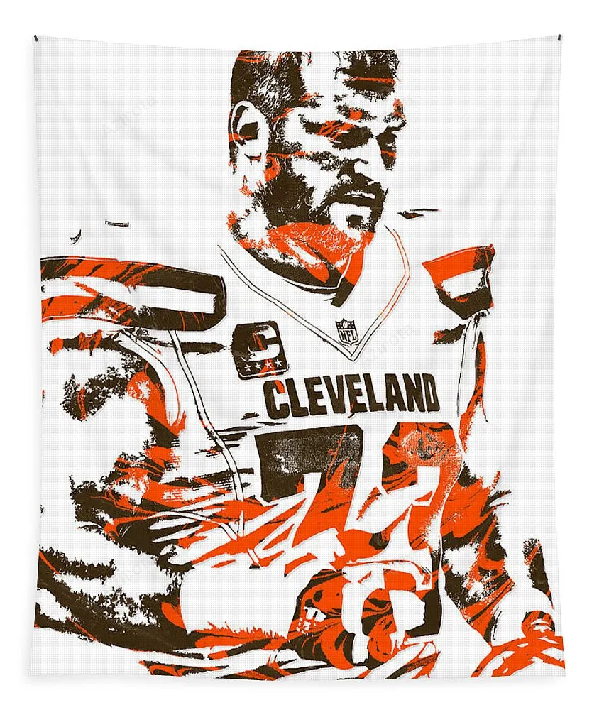Joe Thomas Cleveland Browns Pixel Art 2 Tapestry Gift For Fan