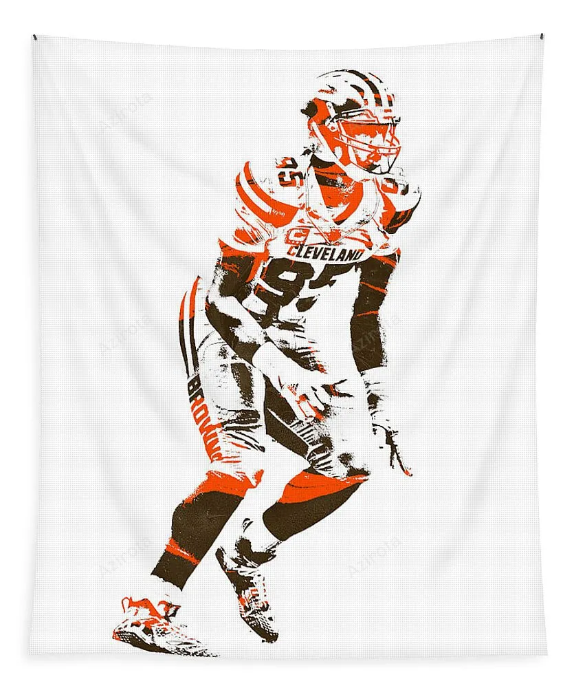 Myles Garrett Cleveland Browns Pixel Art 2 Tapestry Gift For Fan
