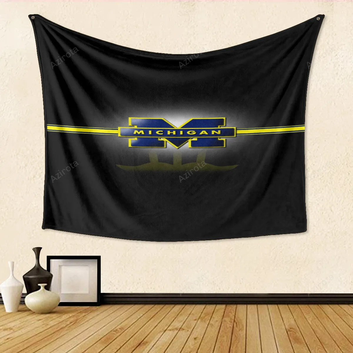 Michigan Wolverines Black TA1 Gift For Fan 3D Full Printing Tapestry