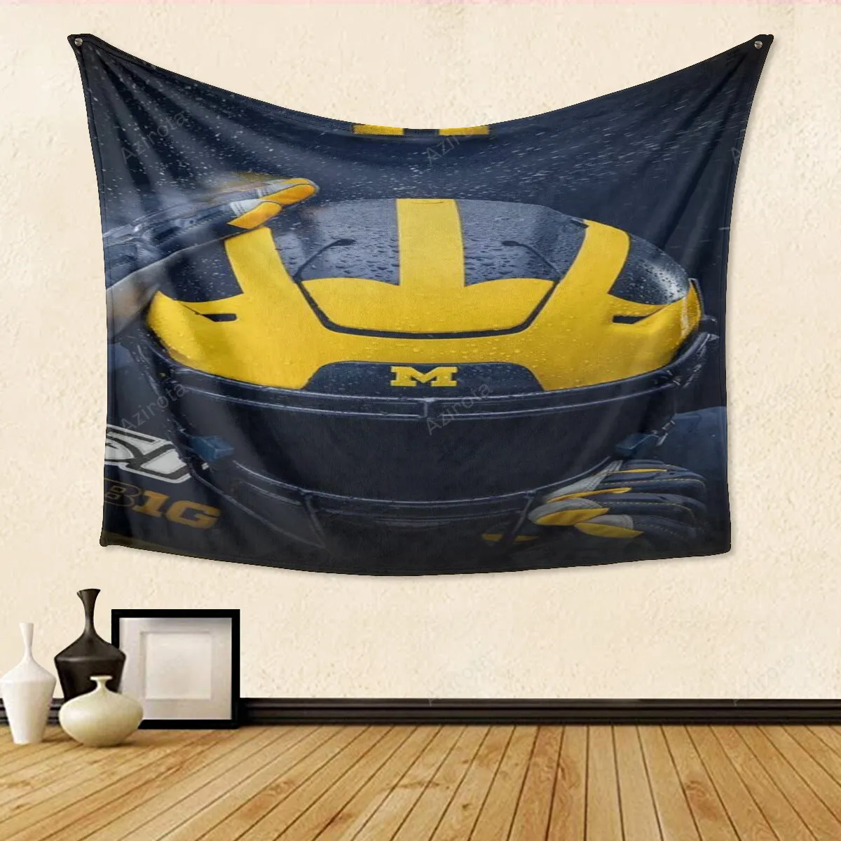 Michigan Wolverines Helmet TA10 Gift For Fan 3D Full Printing Tapestry