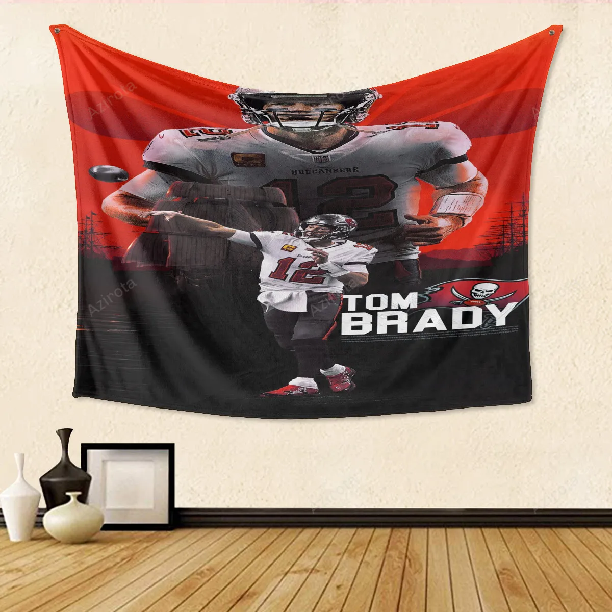 Tampa Bay Buccaneers 12 Tom Brady v46 Gift For Fan 3D Full Printing Tapestry