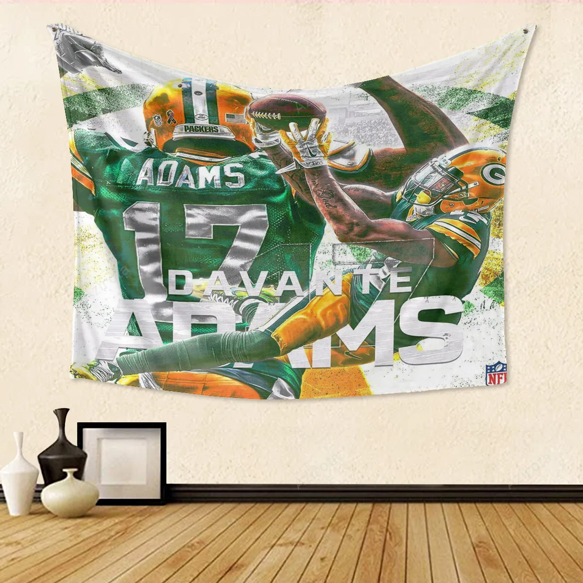 Green Bay Packers Davante Adams no17 v2 Gift For Fan 3D Full Printing Tapestry