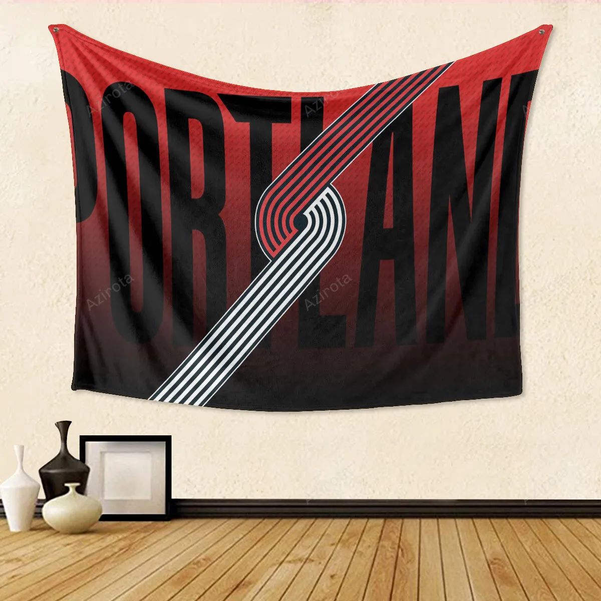 Portland Trail Blazers Red Gray Black Gift For Fan 3D Full Printing Tapestry