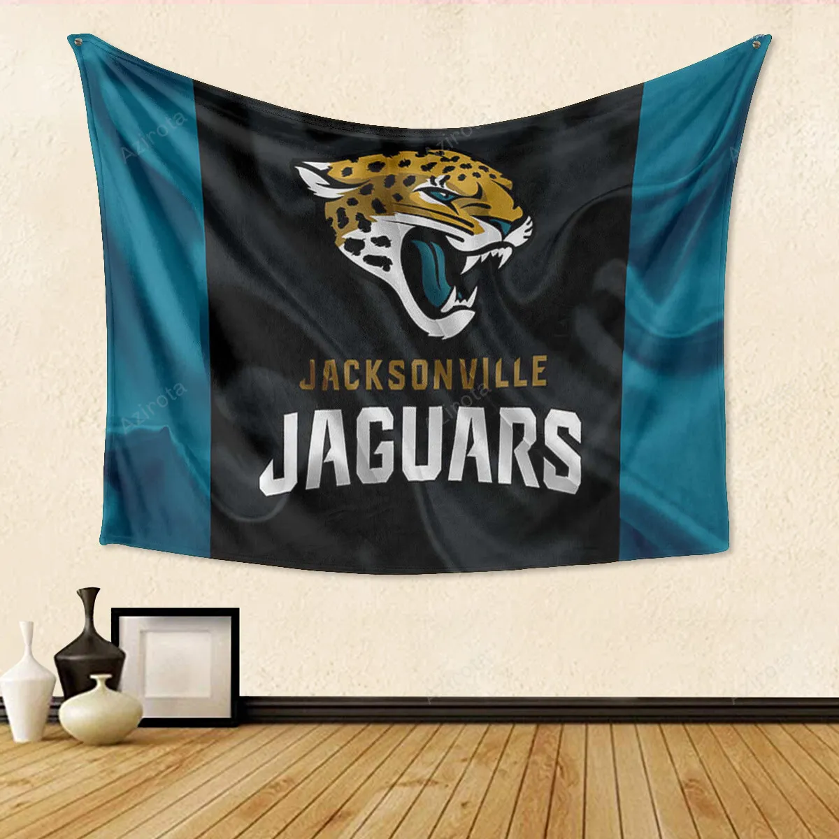 Jacksonville Jaguars Emblem Silk Texture Gift For Fan 3D Full Printing Tapestry