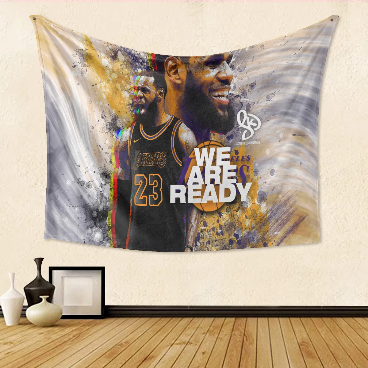 Los Angeles Lakers 23 Lebron James v45 Gift For Fan 3D Full Printing Tapestry