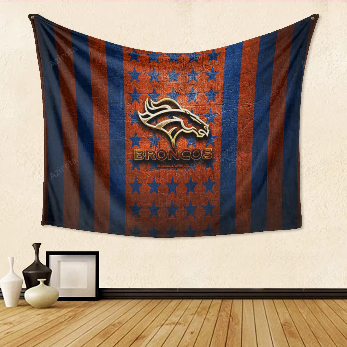 Denver Broncos Emblem v37 Gift For Fan 3D Full Printing Tapestry