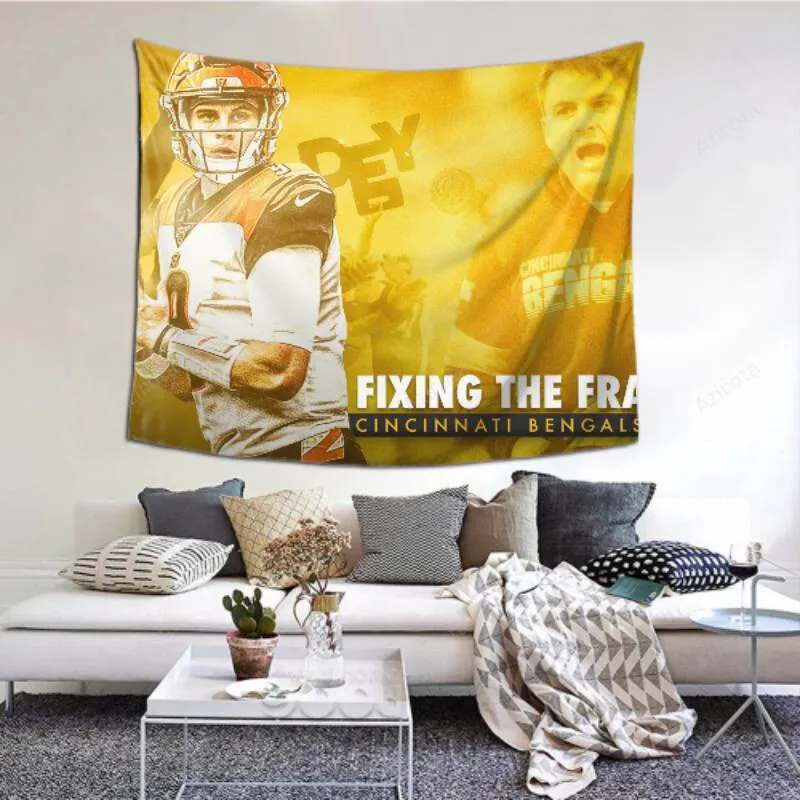 Bedroom Living Cincinnati Bengals tapestry -154224 Room Dorm Party Decor