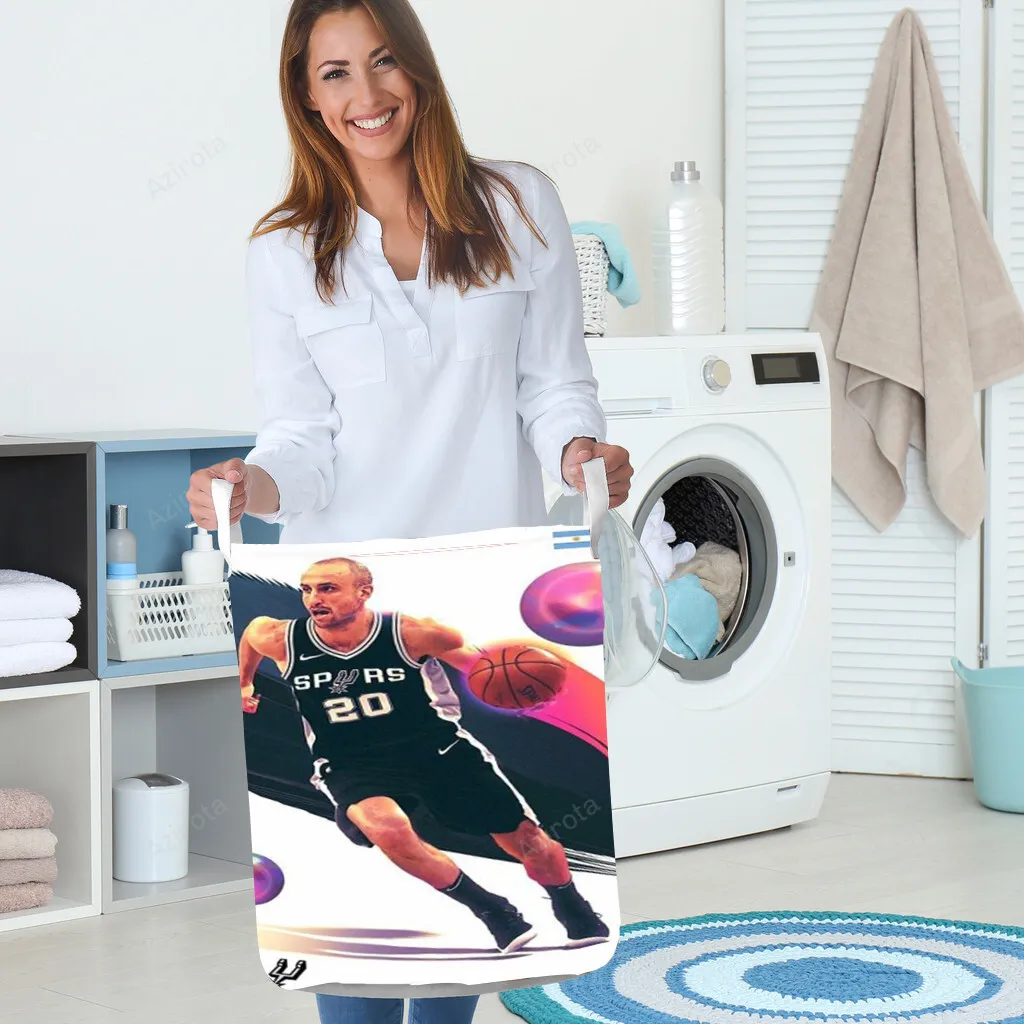 San Antonio Spurs Manu Ginobili1 Gift For Fan 3D Foldable Laundry Basket