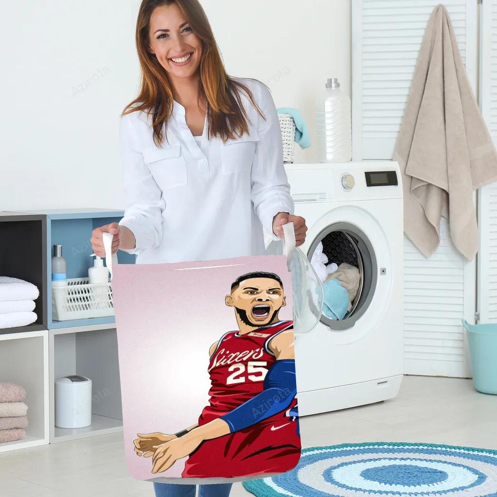 Philadelphia 76ers Ben Simmons Art Gift For Fan 3D Foldable Laundry Basket
