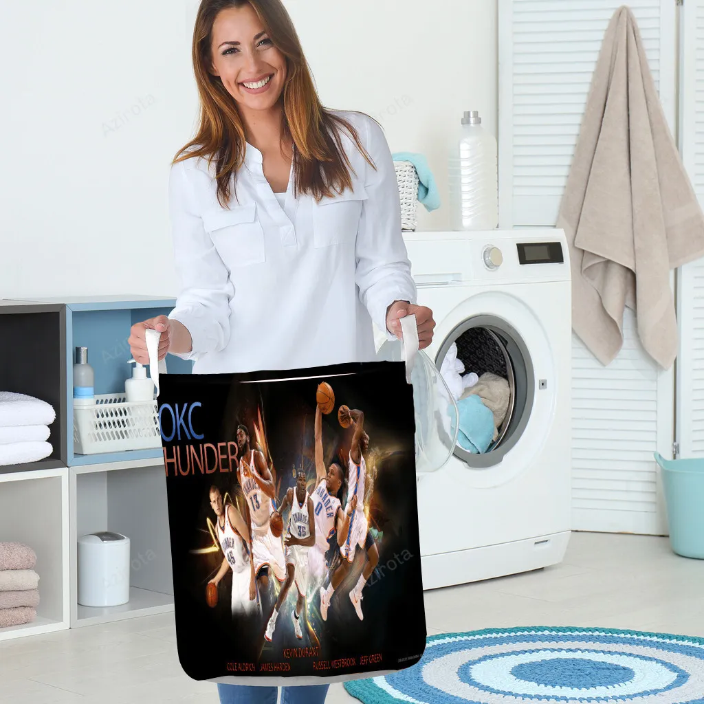 Oklahoma City Thunder Players Gift For Fan 3D Foldable Laundry Basket