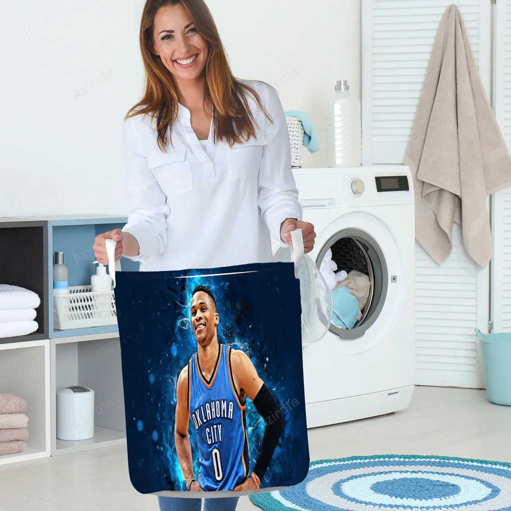 Oklahoma City Thunder No0 Russell Westbrook Gift For Fan 3D Foldable Laundry Basket
