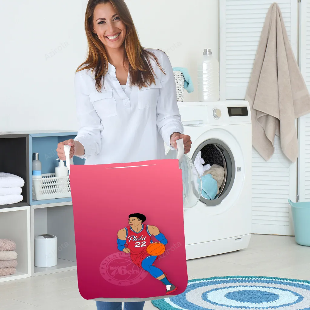 Philadelphia 76ers Matisse Thybulle Art Pink Gift For Fan 3D Foldable Laundry Basket