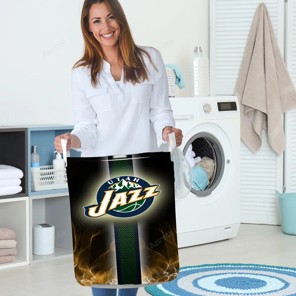 Utah Jazz Emblem v9 Gift For Fan 3D Foldable Laundry Basket