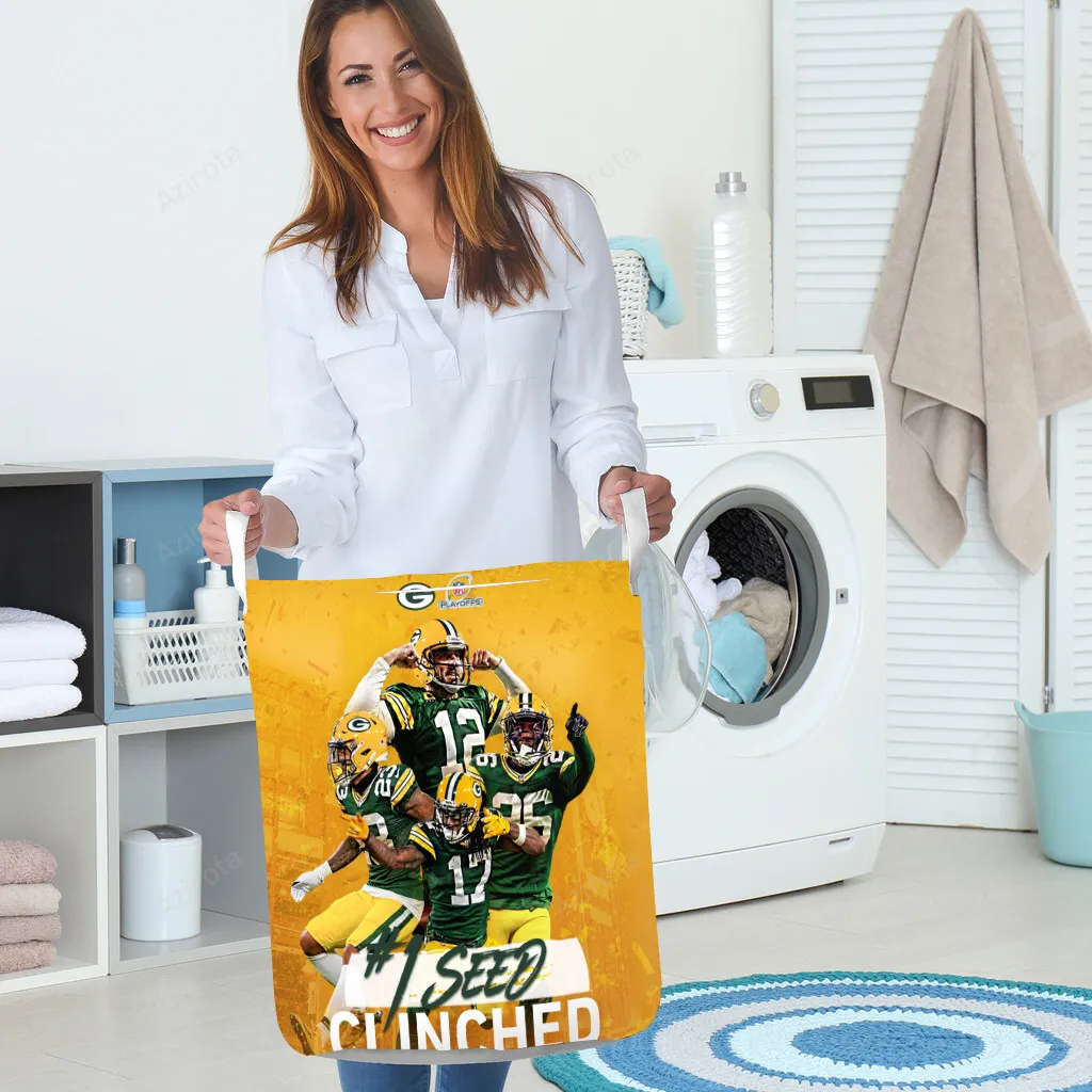 Green Bay Packers No1 Seed v2 Gift For Fan 3D Foldable Laundry Basket