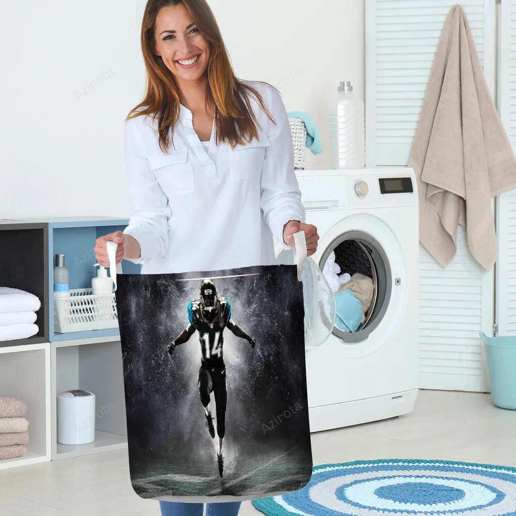 Jacksonville Jaguars Player no14 Gift For Fan 3D Foldable Laundry Basket