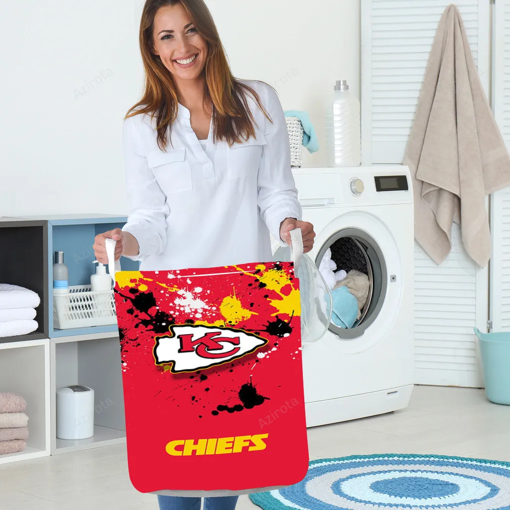 Kansas City Chiefs Emblem Brush Gift For Fan 3D Foldable Laundry Basket