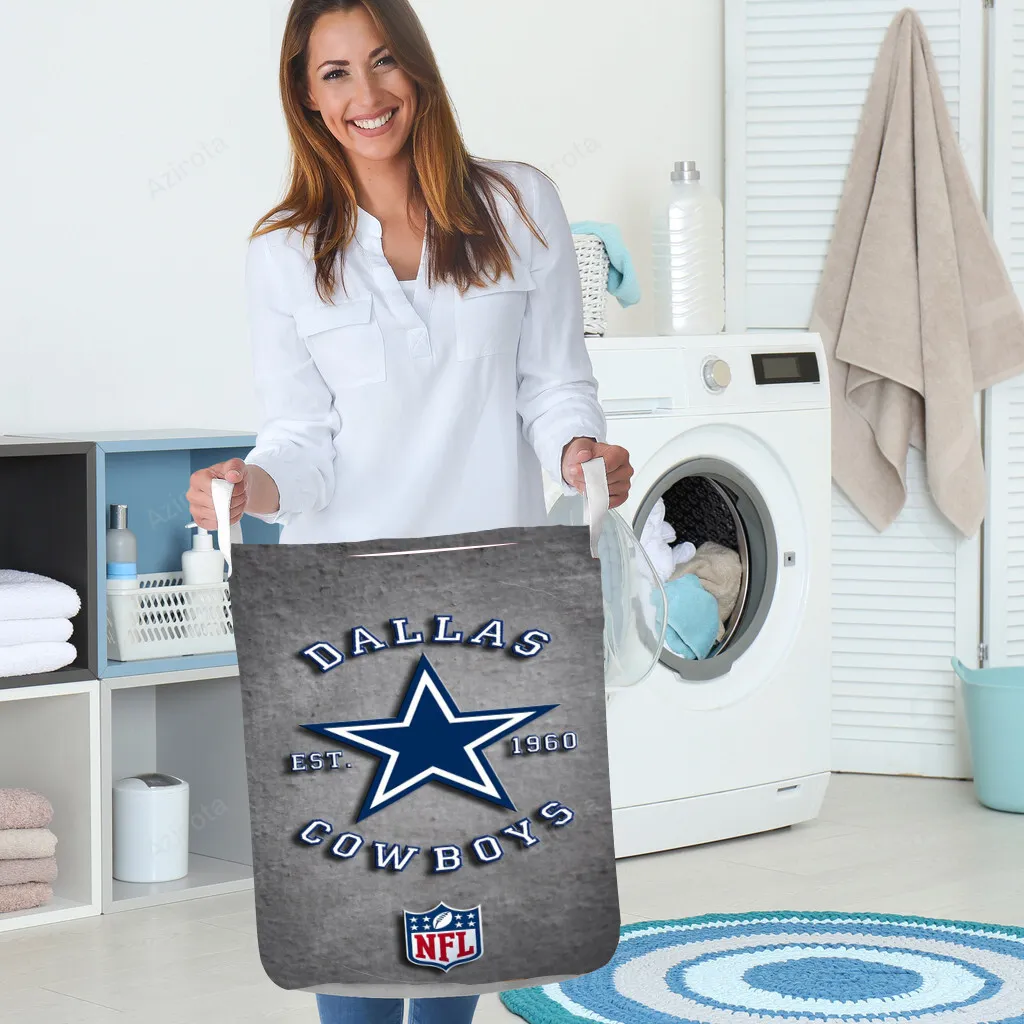 Dallas Cowboys EST 1960 Gray Gift For Fan 3D Foldable Laundry Basket