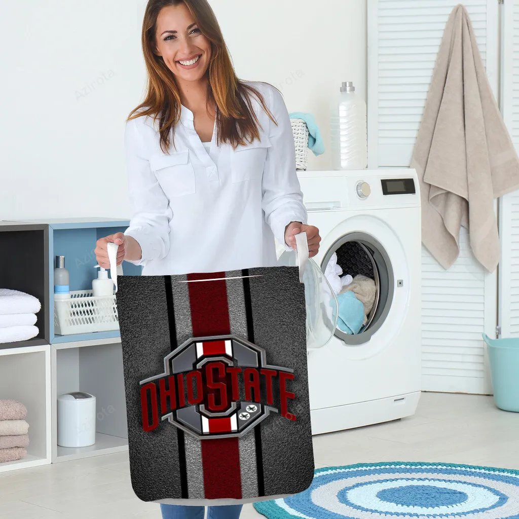 Ohio State Buckeyes Gray TA8 Gift For Fans 3D Foldable Laundry Basket
