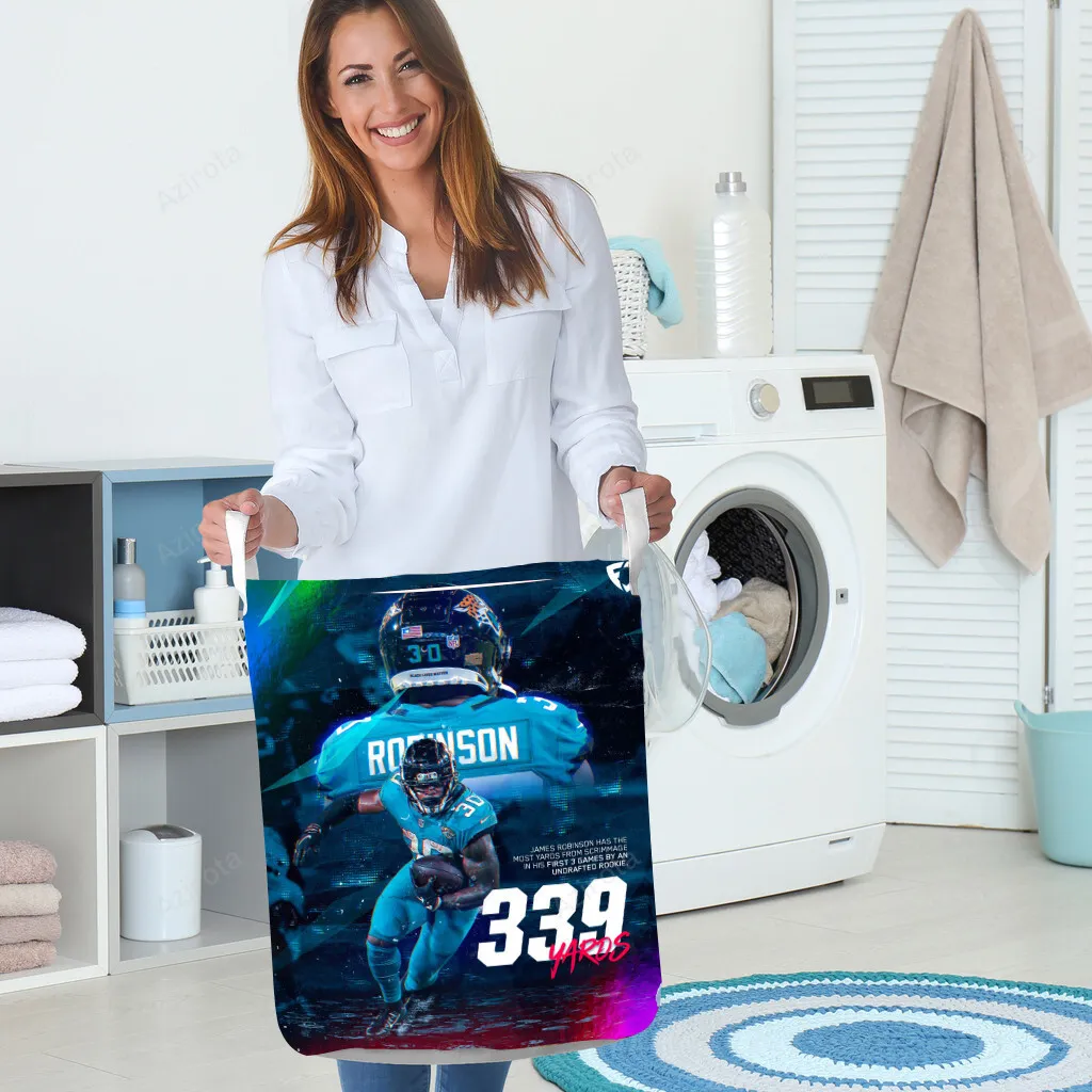 Jacksonville Jaguars James Robinson 30 v2 Gift For Fan 3D Foldable Laundry Basket