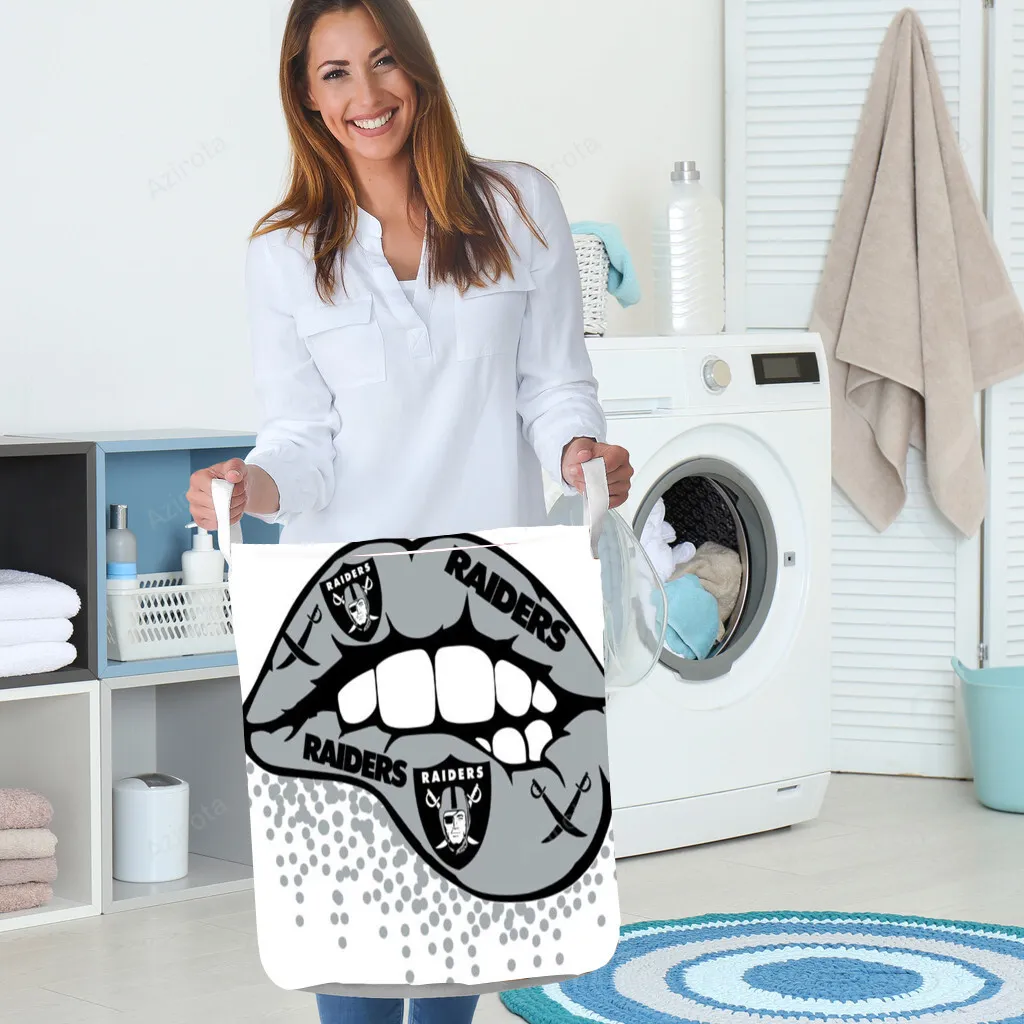 Las Vegas Raiders Lips Logo Art Gift For Fan 3D Foldable Laundry Basket