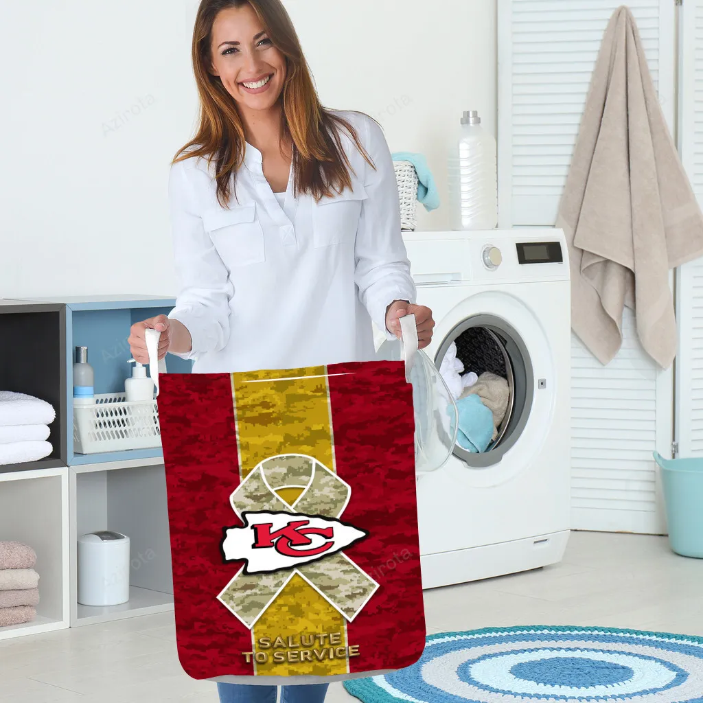 Kansas City Chiefs Emblem Camo Gift For Fan 3D Foldable Laundry Basket