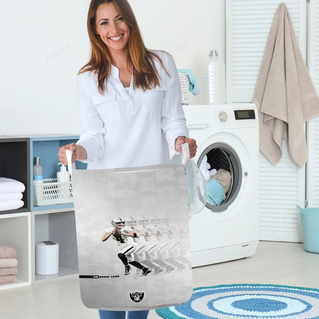 Las Vegas Raiders Derek Carr 4 v2 Gift For Fan 3D Foldable Laundry Basket