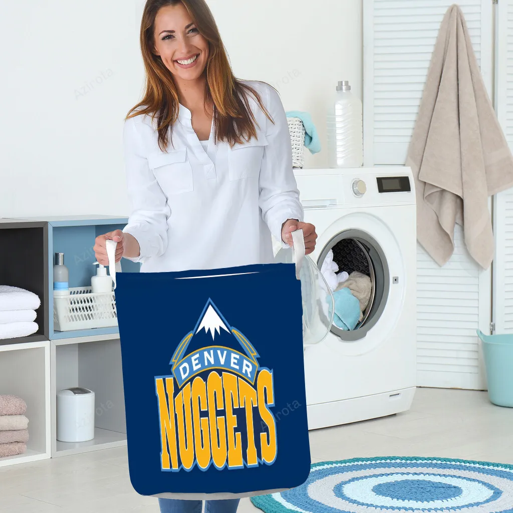 Denver Nuggets Yellow Blue Red Gift For Fan 3D Foldable Laundry Basket