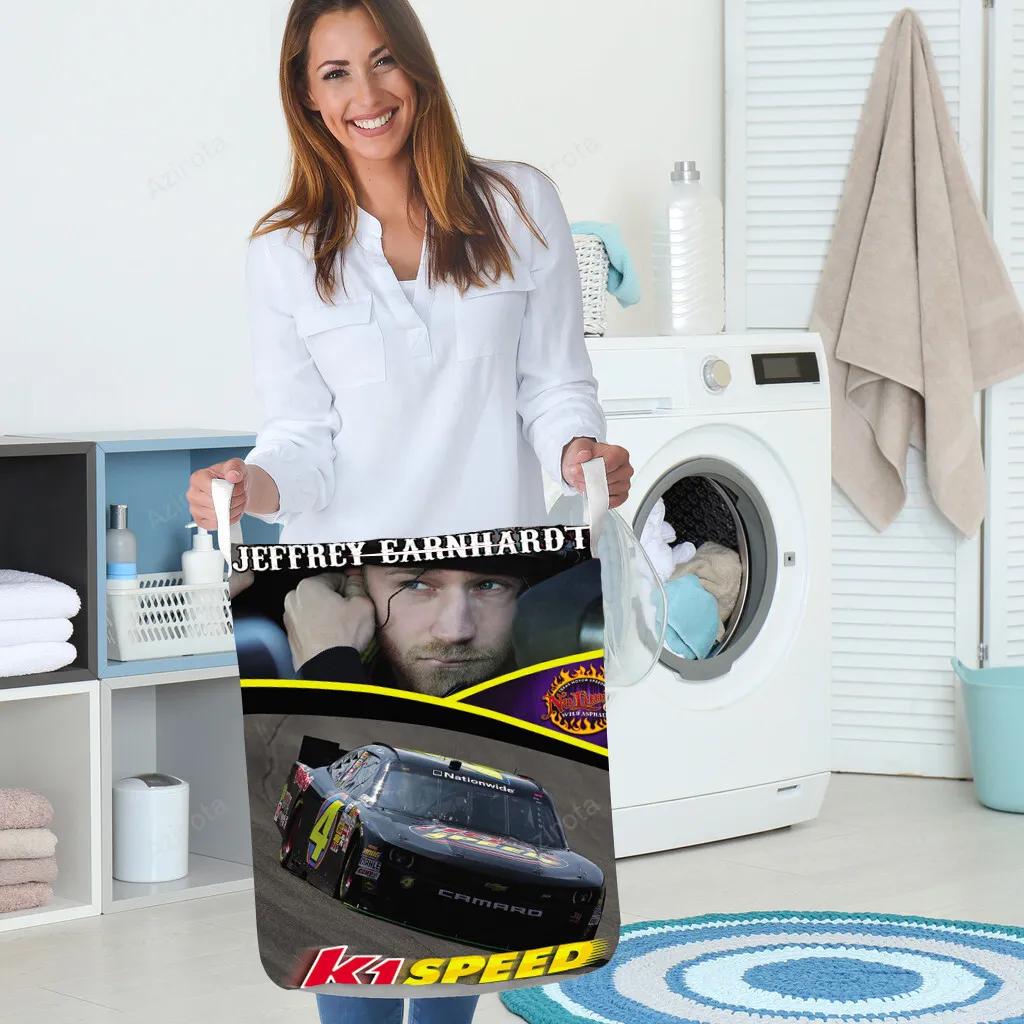 JD Motorsport W Gary Keller Jeffrey Earnhardt1 Gift For Fan 3D Foldable Laundry Basket