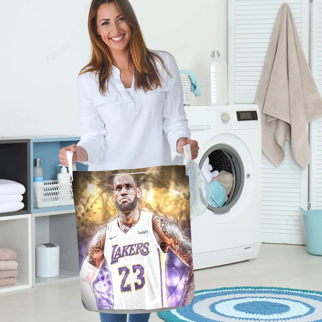 Los Angeles Lakers 23 Lebron James v49 Gift For Fan 3D Foldable Laundry Basket