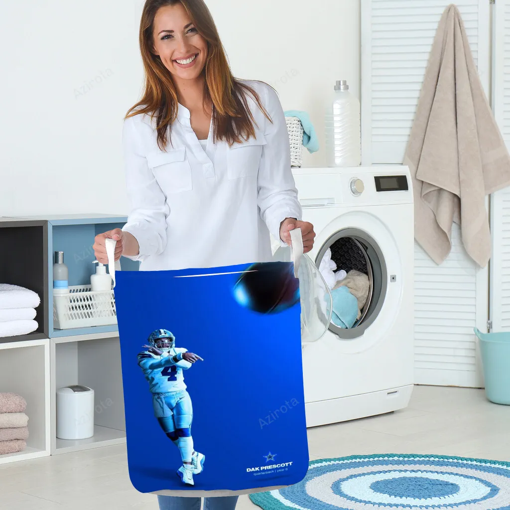 Dallas Cowboys Dak PreScott1 Gift For Fan 3D Foldable Laundry Basket