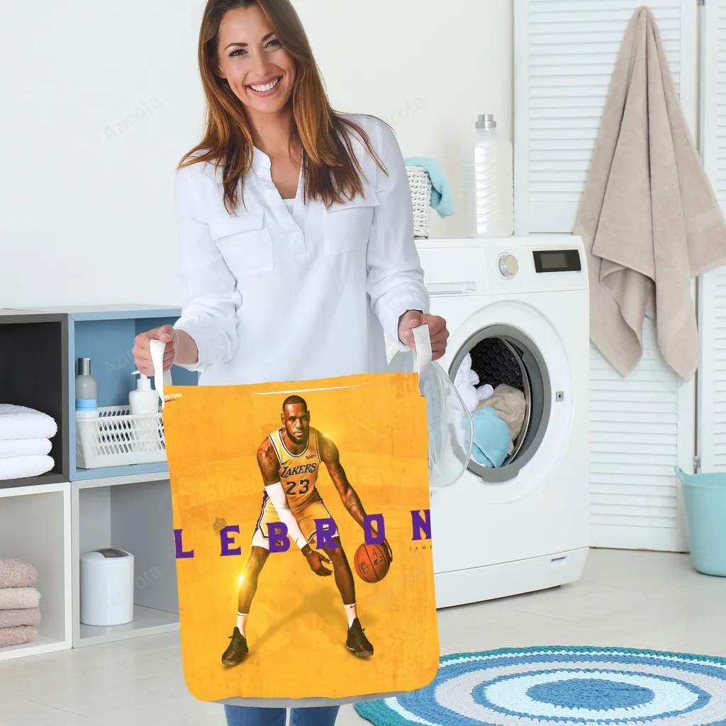 Los Angeles Lakers 23 Lebron James v41 Gift For Fan 3D Foldable Laundry Basket