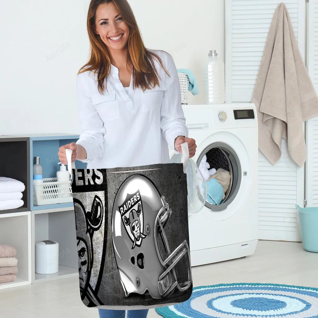 Las Vegas Raiders Helmet Art Gift For Fan 3D Foldable Laundry Basket