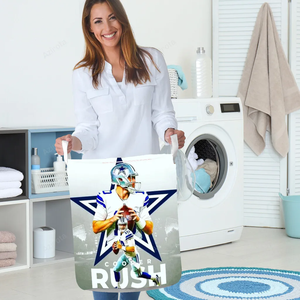 Dallas Cowboys Cooper Rush1 Gift For Fan 3D Foldable Laundry Basket
