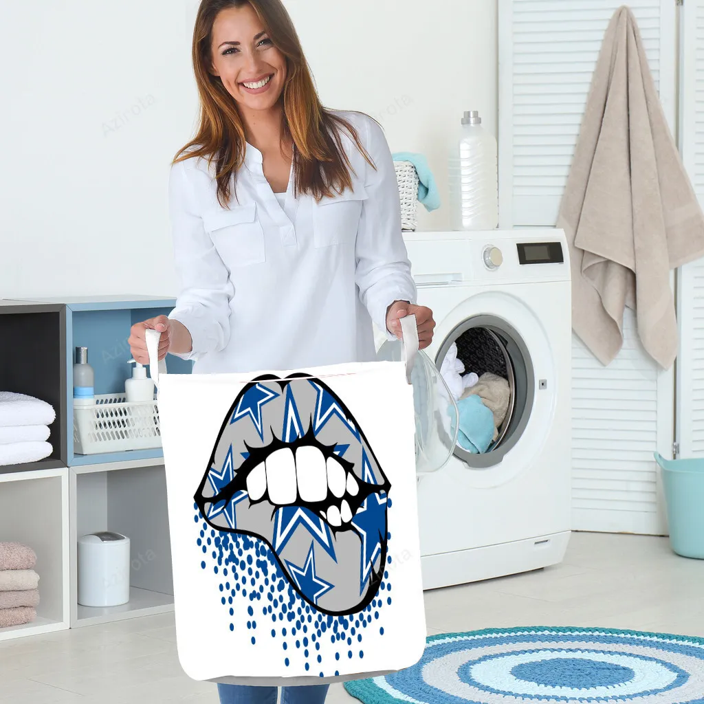 Dallas Cowboys Lips Glitter Gift For Fan 3D Foldable Laundry Basket