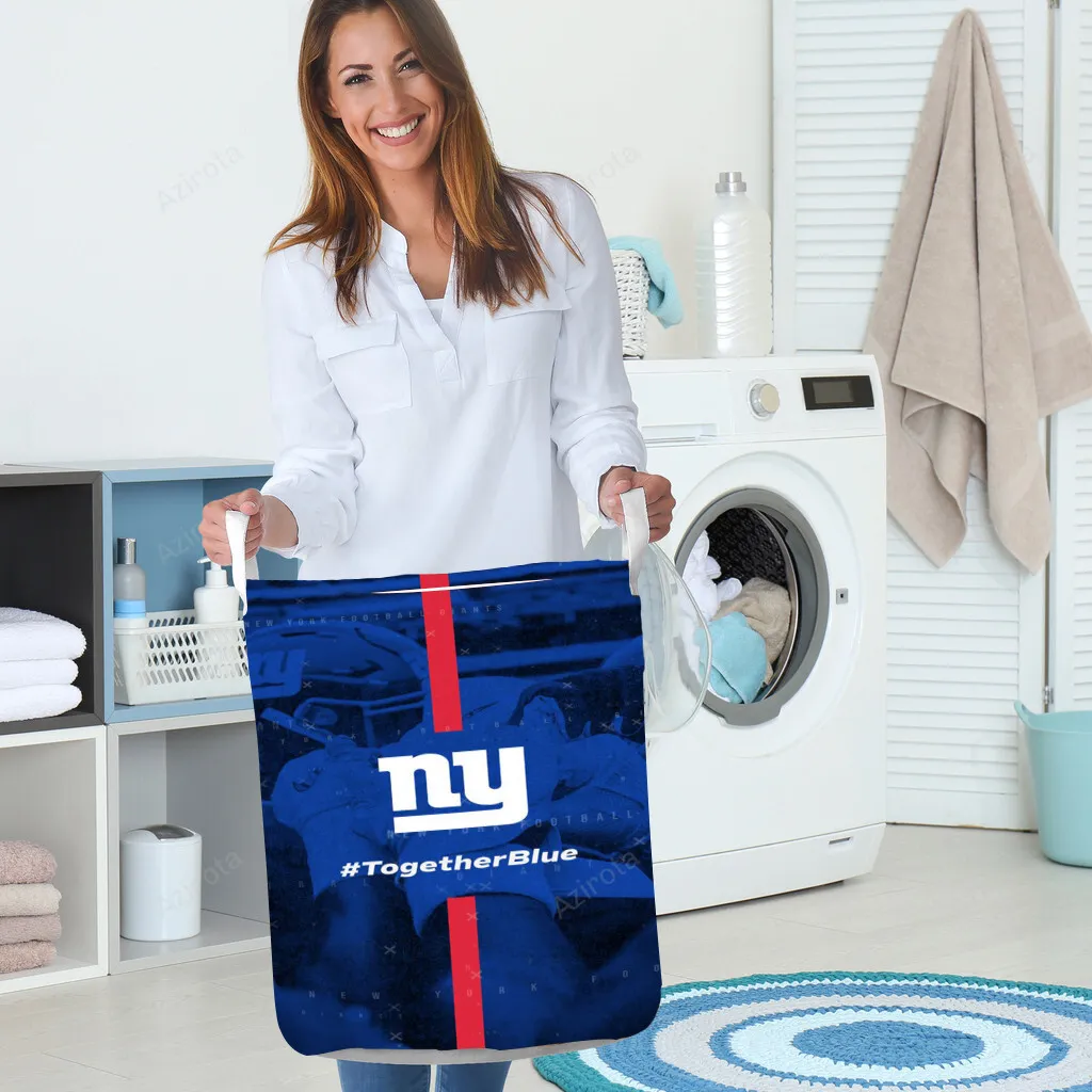 New York Giants Together Blue Gift For Fan 3D Foldable Laundry Basket
