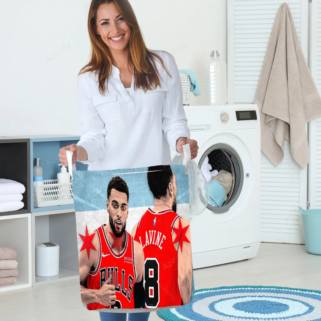 Chicago Bulls 08 Zach LaVine z4 Gift For Fan 3D Foldable Laundry Basket
