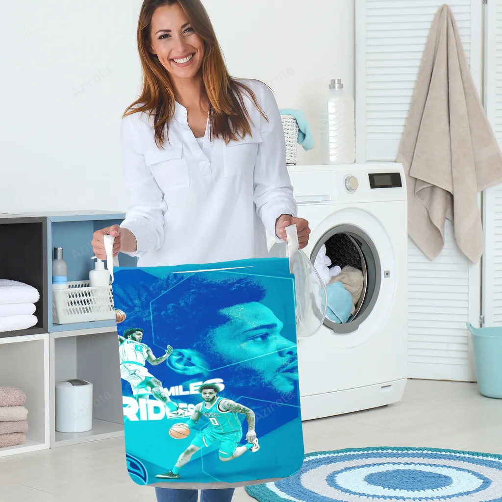 Charlotte Hornets Miles Bridges4 Gift For Fan 3D Foldable Laundry Basket