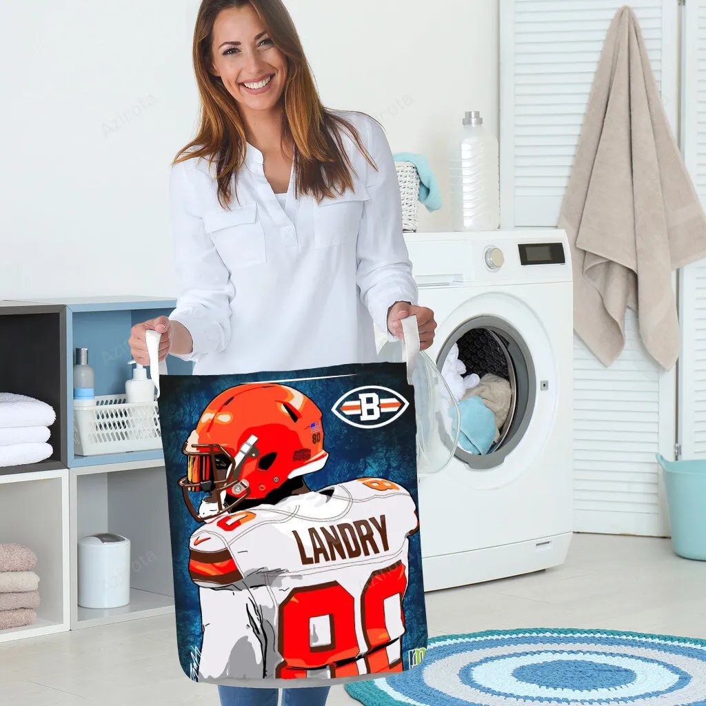 Cleveland Browns Jarvis Landry 80 v1 Gift For Fan 3D Foldable Laundry Basket