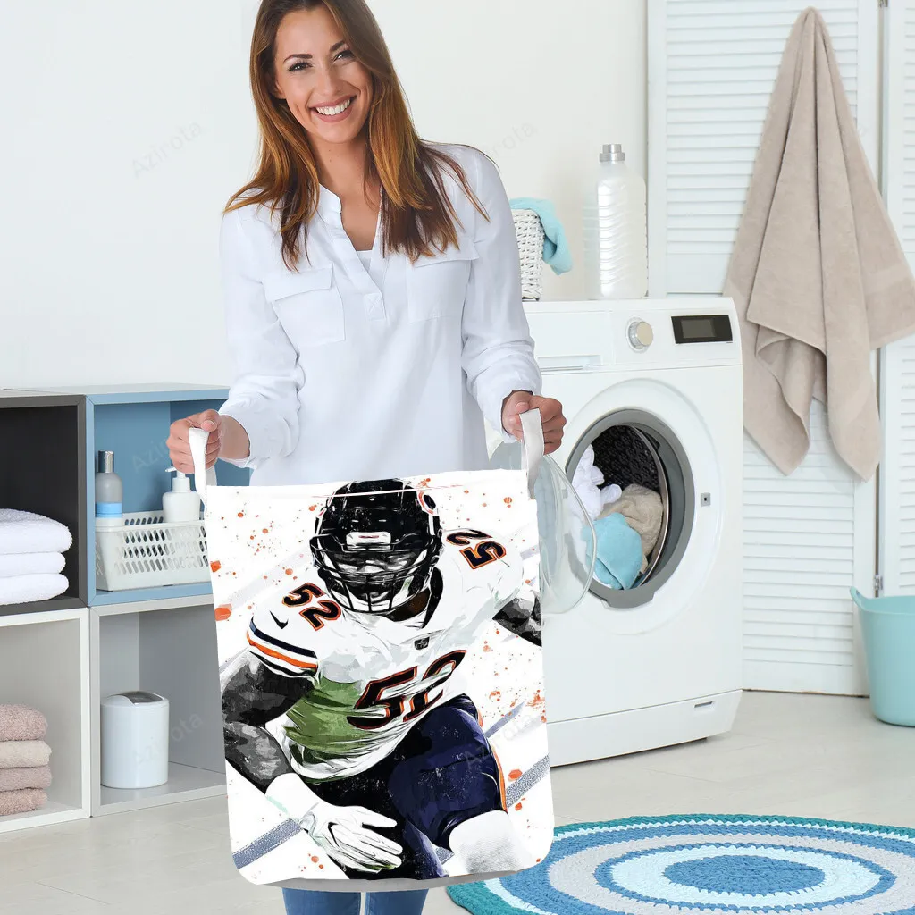 Chicago Bears Khalil Mack8 Gift For Fan 3D Foldable Laundry Basket