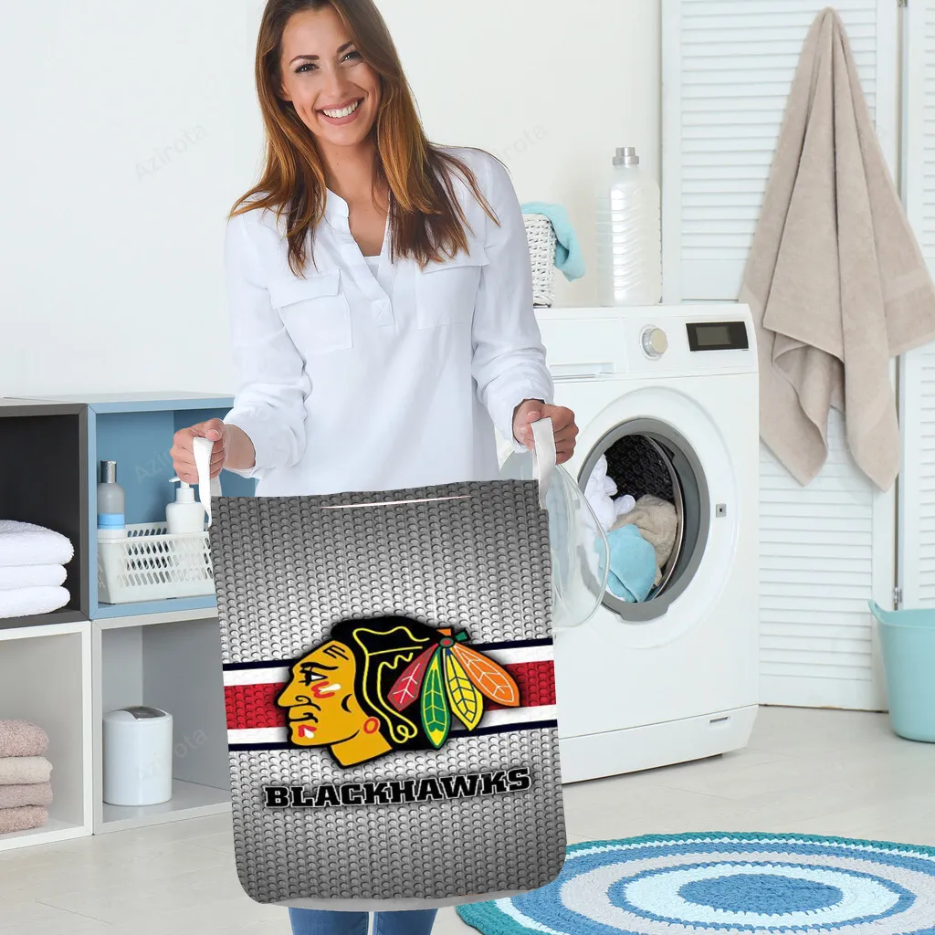 Chicago Blackhawks Symbol Metal Gift For Fan 3D Foldable Laundry Basket