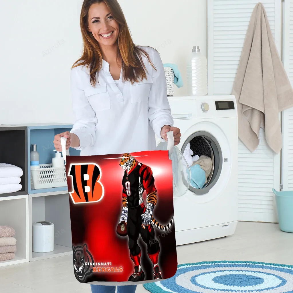 Cincinnati Bengals Emblem Tiger Gift For Fan 3D Foldable Laundry Basket