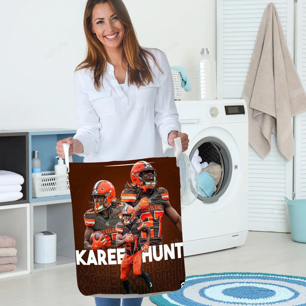 Cleveland Browns Kareem Hunt1 Gift For Fan 3D Foldable Laundry Basket