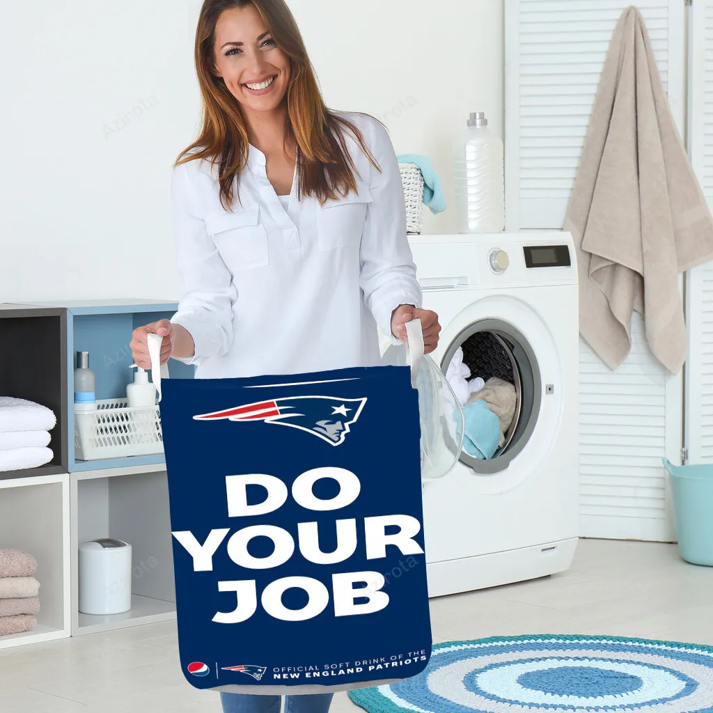 New England Patriots Do Your Job Blue Gift For Fan 3D Foldable Laundry Basket
